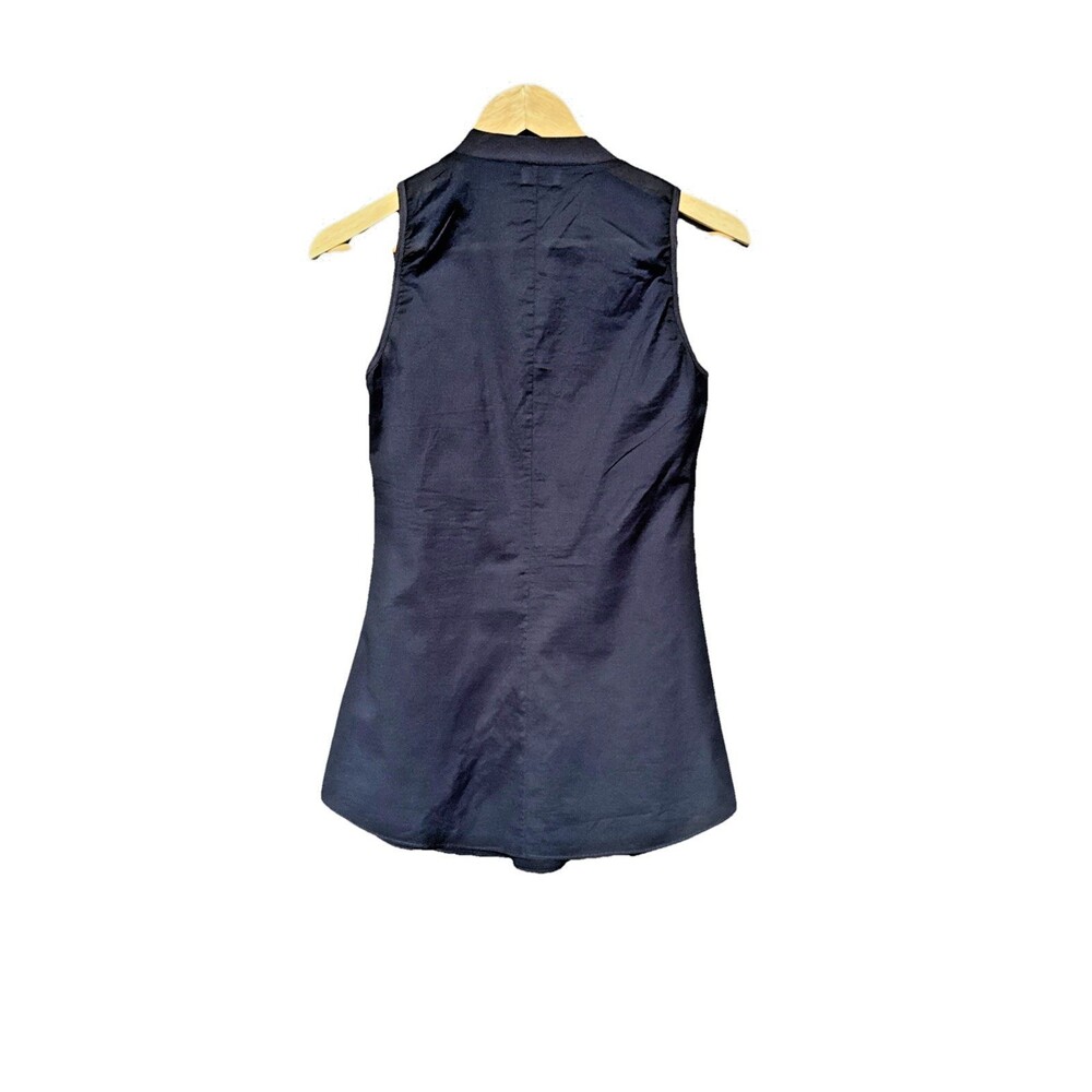 Brunello Cucinelli Blue Tunic Sleeveless V Neck Blouse S Quiet Luxury Cotton - Picture 4 of 14